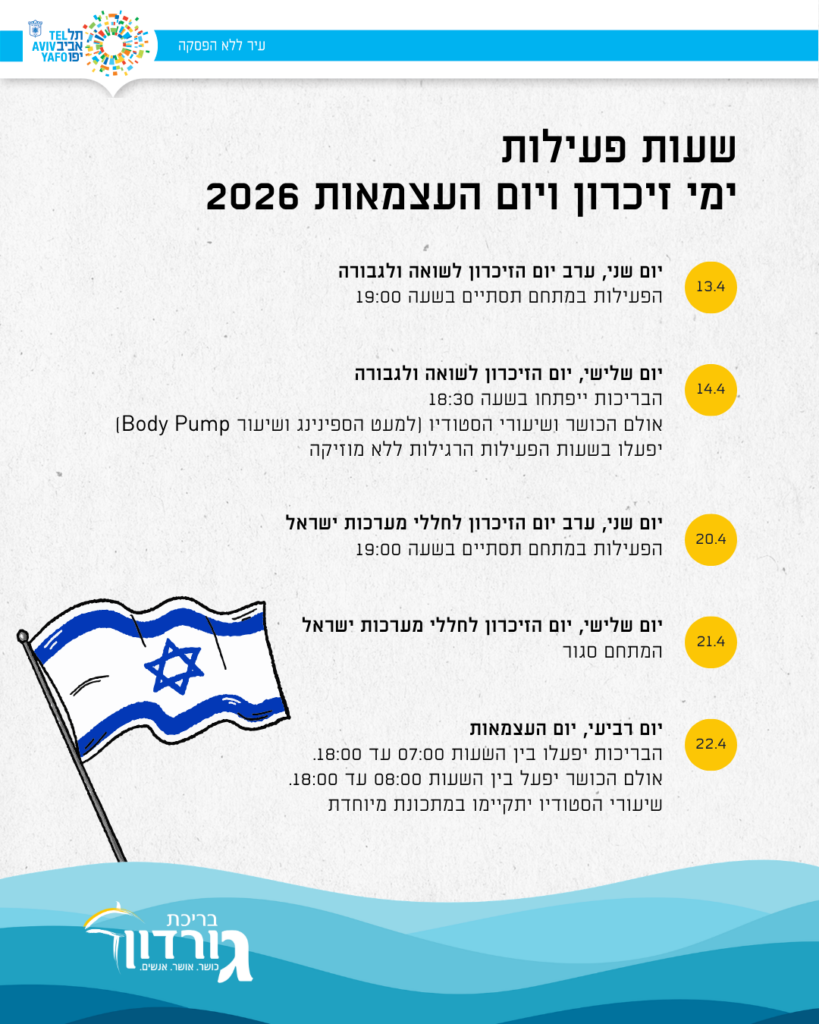שעות פעילות ימי זיכרון 2026